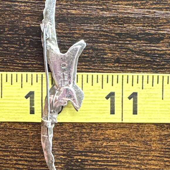 VTG Sterling Silver 925 Flying Seagull Textured Brooch Size 2.5" Length - Picture 13 of 14